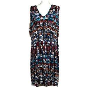 TART Grecia multicolored geometric print sleeveless jersey dress 3X